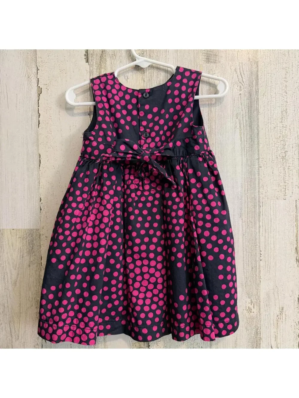 Carter’s Girls 18M Black Pink Polka Dot Dress Cotton Twirl